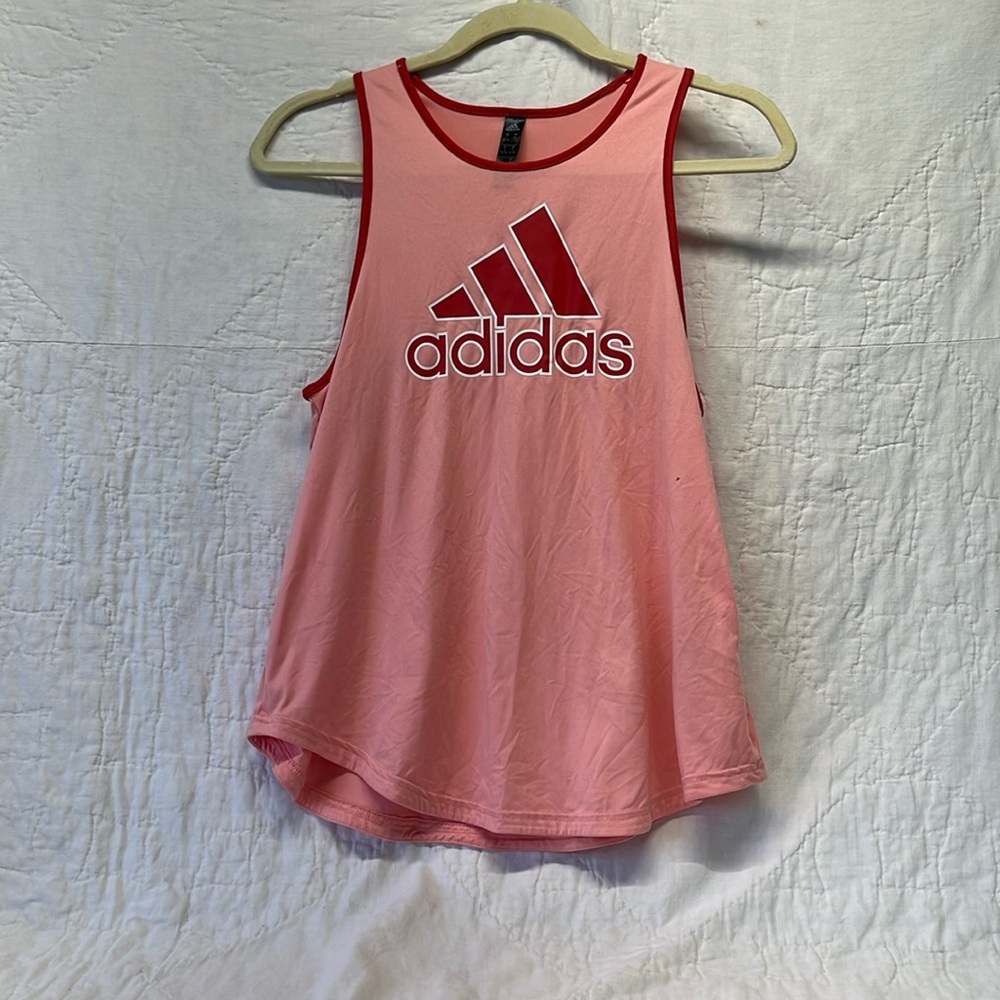 Youth girls pink Adidas tank top